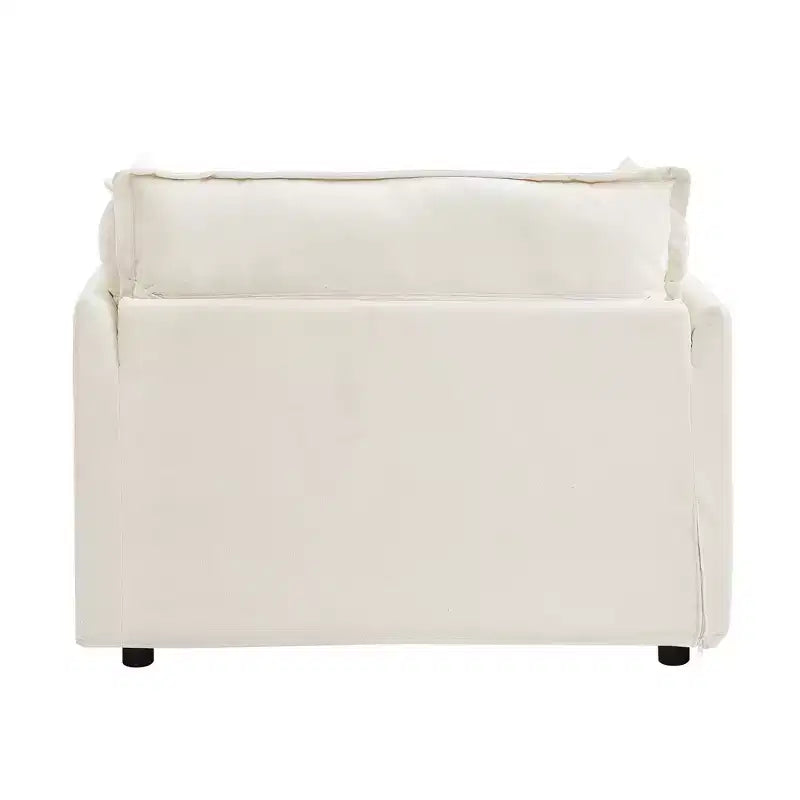 Upholstered Accent Chair Armchair Single Sofa with Movable Ottoman & Soft Pillows - ModernLuxe