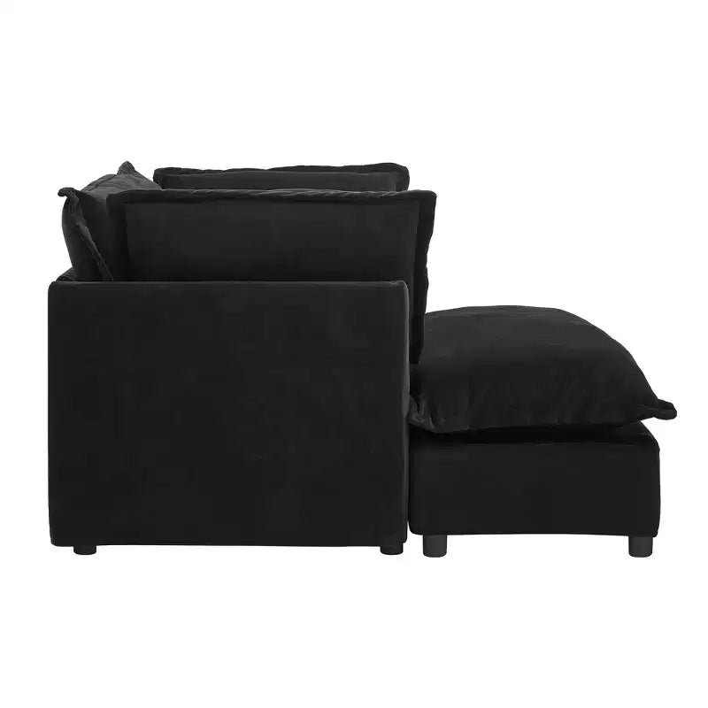 Upholstered Accent Chair Armchair Single Sofa with Movable Ottoman & Soft Pillows - ModernLuxe