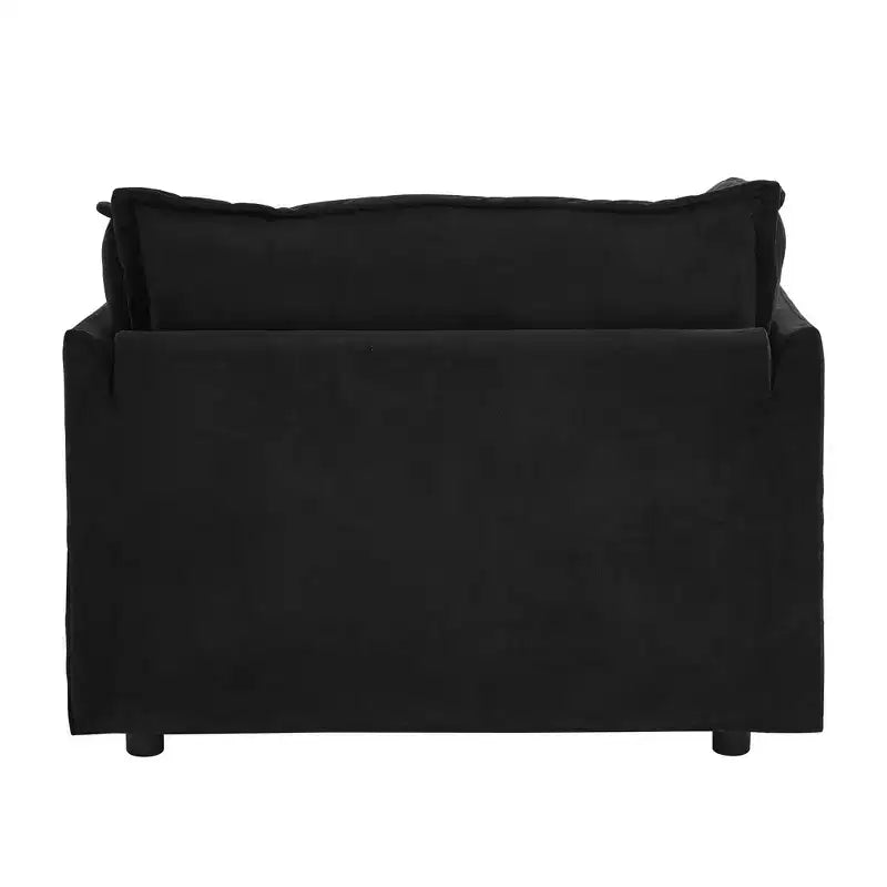 Upholstered Accent Chair Armchair Single Sofa with Movable Ottoman & Soft Pillows - ModernLuxe