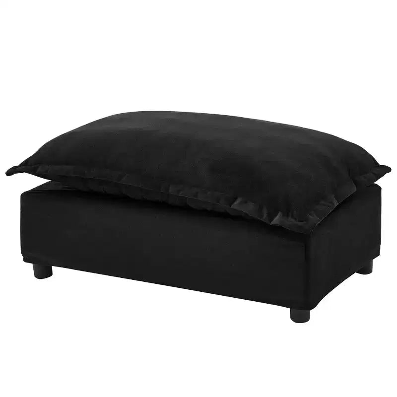 Upholstered Accent Chair Armchair Single Sofa with Movable Ottoman & Soft Pillows - ModernLuxe