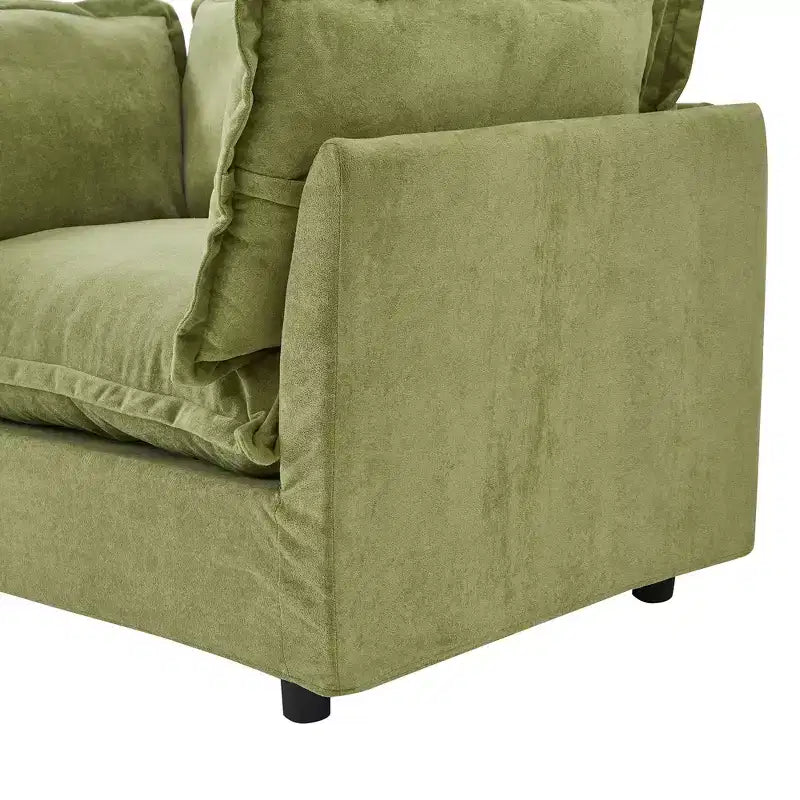 Upholstered Accent Chair Armchair Single Sofa with Movable Ottoman & Soft Pillows - ModernLuxe