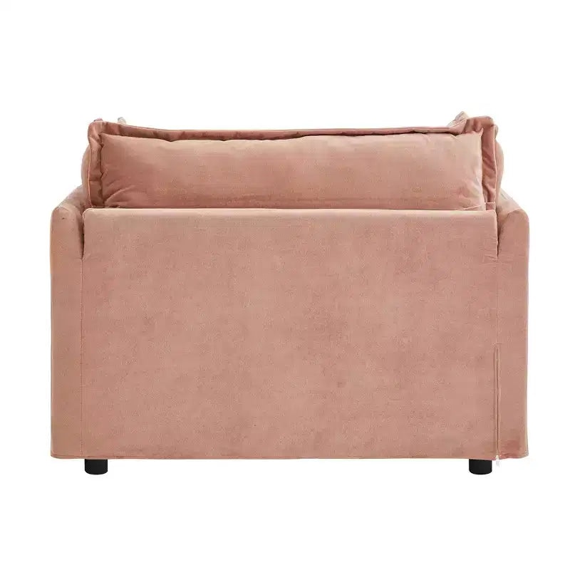Upholstered Accent Chair Armchair Single Sofa with Movable Ottoman & Soft Pillows - ModernLuxe
