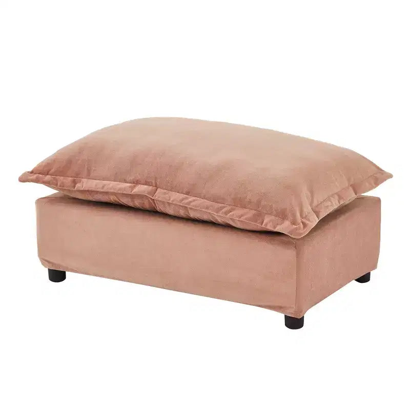 Upholstered Accent Chair Armchair Single Sofa with Movable Ottoman & Soft Pillows - ModernLuxe