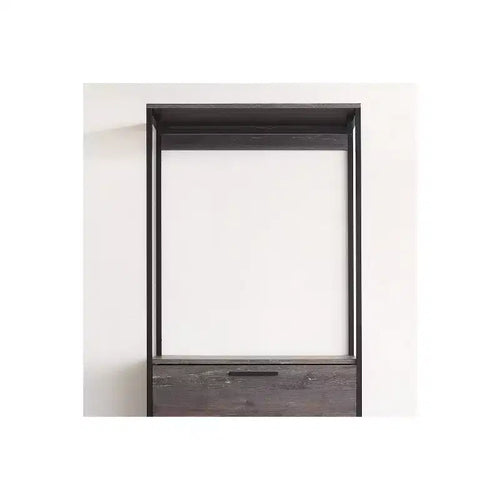 HomeStock 77.7 in.H x 31.5 in.W Black Wood Composite Closet System for Universal Storage with Storage Bins