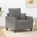 vidaXL Modern 1-Seater Sofa Chair, Dark Gray Fabric, Highly Comfortable, Sturdy and Stable Frame, Thickly Padded Seat, Simple and Elegant Design
