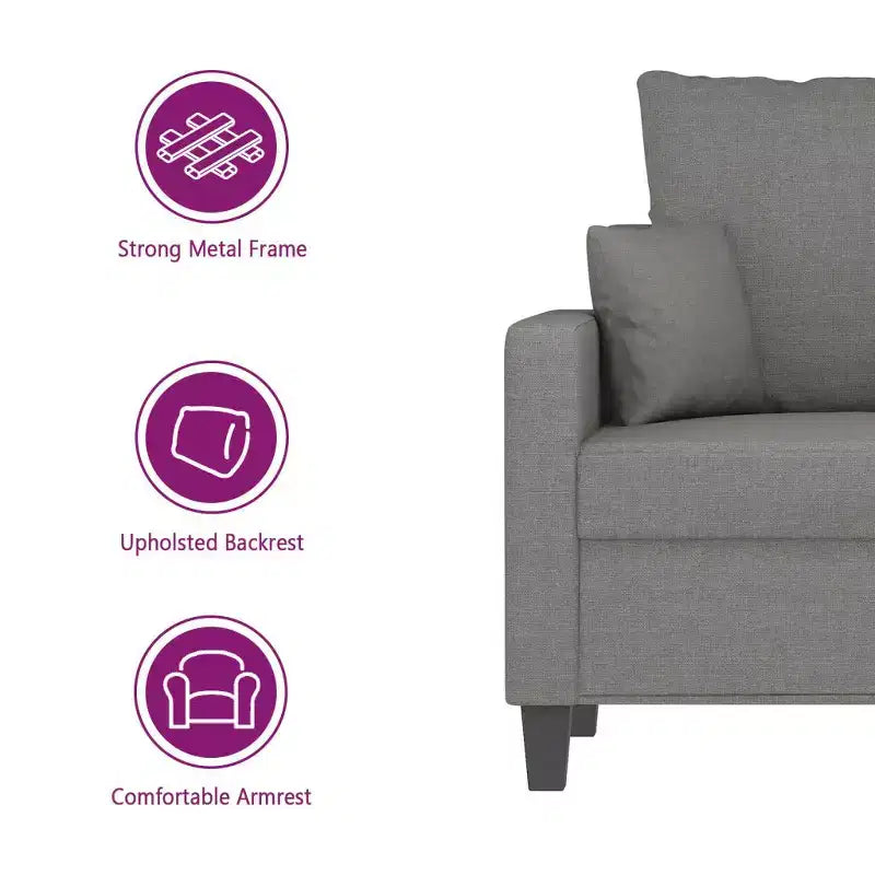 vidaXL Modern 1-Seater Sofa Chair, Dark Gray Fabric, Highly Comfortable, Sturdy and Stable Frame, Thickly Padded Seat, Simple and Elegant Design