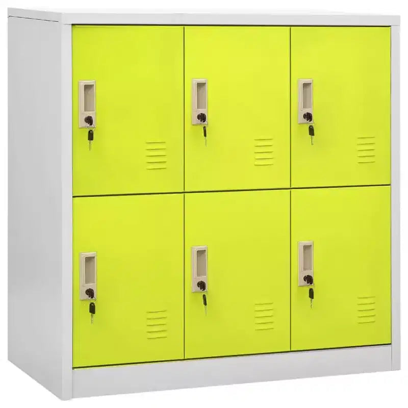 vidaXL Locker Cabinet Set of 2 Light Grey and Green Steel Medium
