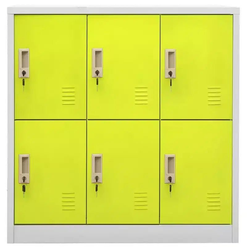 vidaXL Locker Cabinet Set of 2 Light Grey and Green Steel Medium