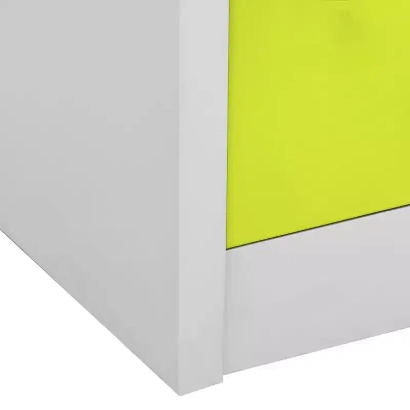 vidaXL Locker Cabinet Set of 2 Light Grey and Green Steel Medium