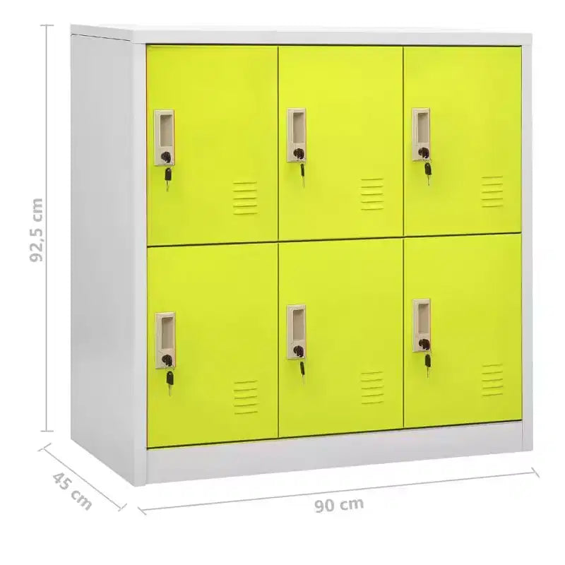 vidaXL Locker Cabinet Set of 2 Light Grey and Green Steel Medium