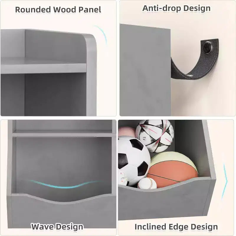 Acekool White Toy Storage Cabinet, 3-Tier Kids Bookshelf with Cubby Organizer, Open Compartments and Tilt Bins for Bedroom or Playroom