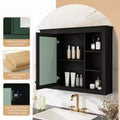 35'' x 27.5'' Medicine Cabinet, Wall Mounted Bathroom Storage Cabinet, Modern Bathroom Wall Cabinet with Mirror, Mirror Cabinet with 6 Open Shelves