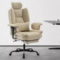 GDFStudio Bernie Faux Leather Upholstery Reclining Swivel Office Chair with Footrest and Adjustable Headrest
