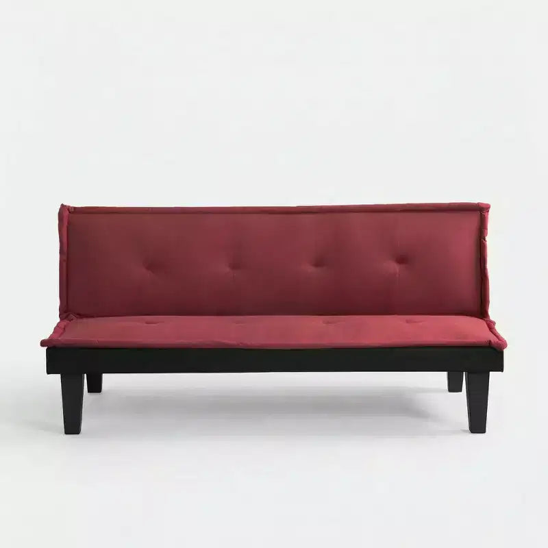 MAYEERTY 62.99 Faux Suede Convertible Futon Sofa Bed, 5-Position Adjustable Backrest Twin Sleeper Couch