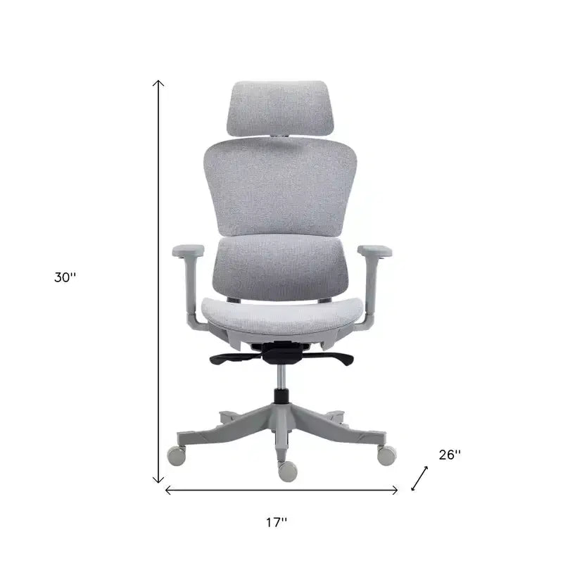 HomeRoots Set of Two Gray Adjustable Height Swivel Rolling Office Chair