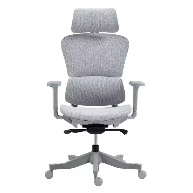 HomeRoots Set of Two Gray Adjustable Height Swivel Rolling Office Chair