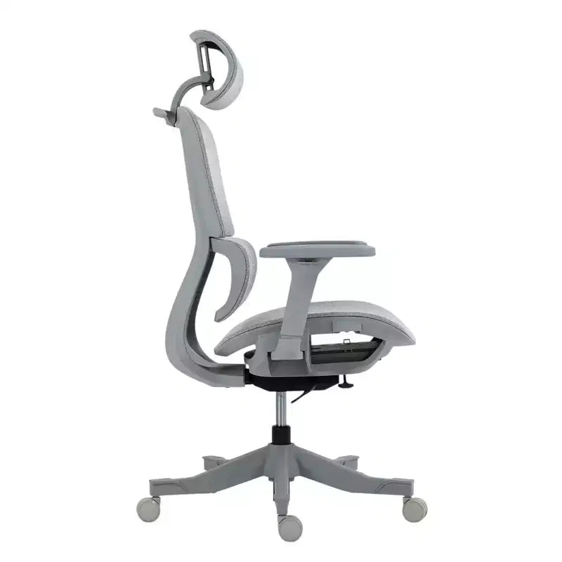 HomeRoots Set of Two Gray Adjustable Height Swivel Rolling Office Chair