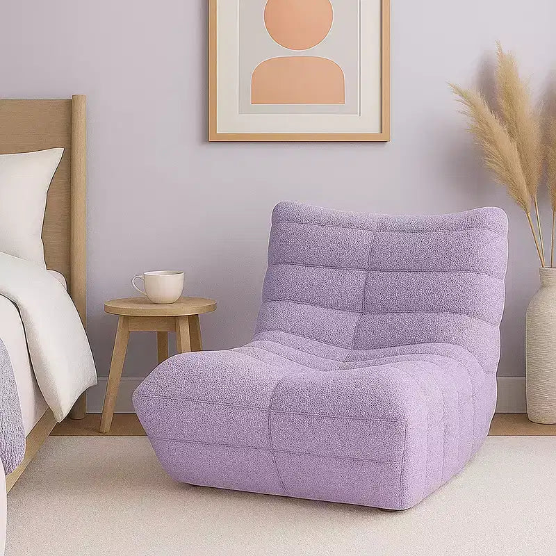 Modern Accent Chair for Living Room Comfy Upholstered Armchair with High-Density Cushion Chair for Bedroom, Apartment Seating - Teddy Pink