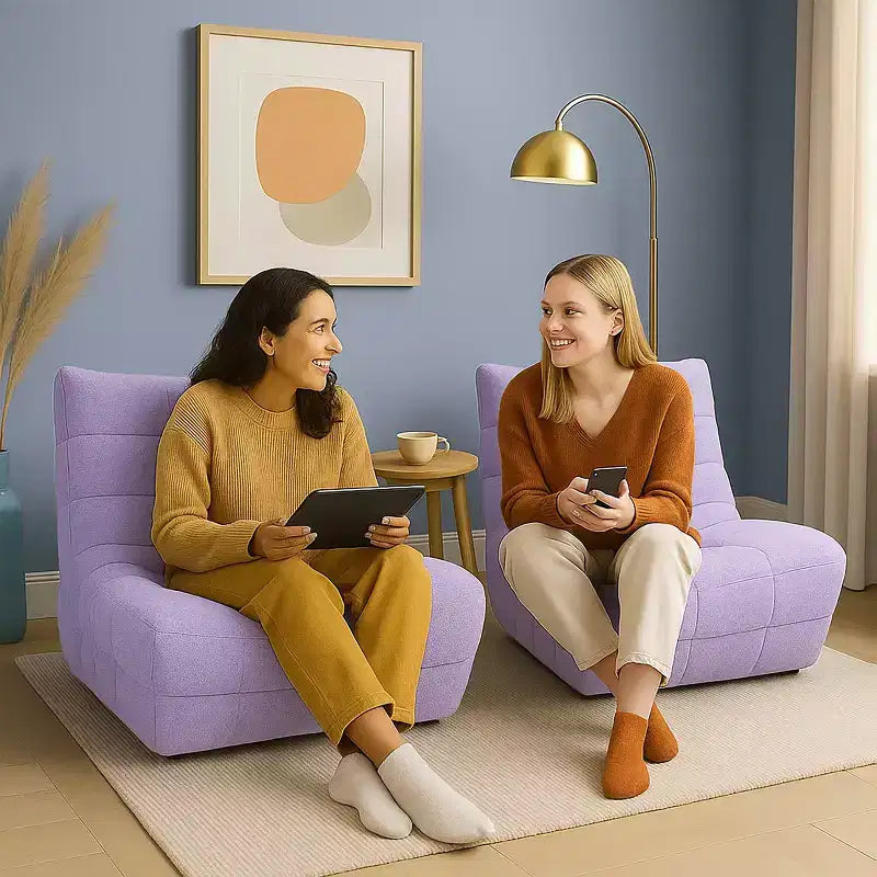 Modern Accent Chair for Living Room Comfy Upholstered Armchair with High-Density Cushion Chair for Bedroom, Apartment Seating - Teddy Pink