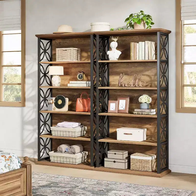 Lantine 6-Tier Bookshelf, 71 Tall Bookcase with Metal Frame, Freestanding Open Storage Shelves for Home Office, Living Room, Bedroom