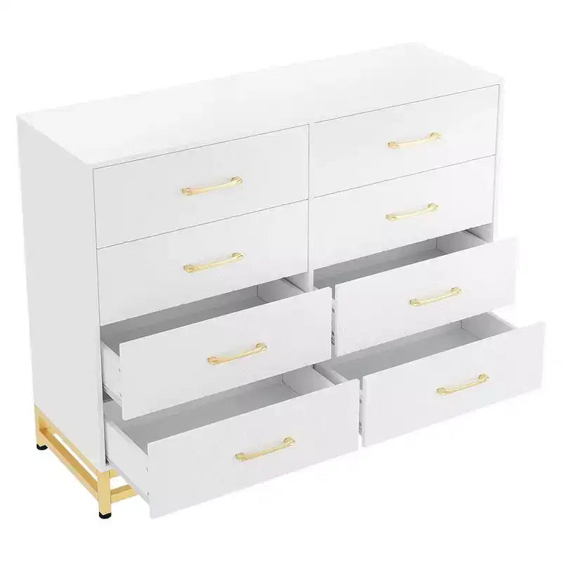Modern Dresser for Bedroom with 8 Drawer, TV Stand Dressers Chest of Drawers for Living Room Hallway Entryway