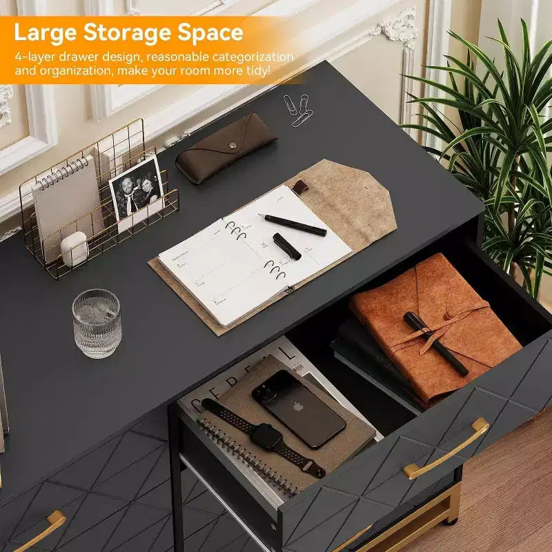 Modern Dresser for Bedroom with 8 Drawer, TV Stand Dressers Chest of Drawers for Living Room Hallway Entryway