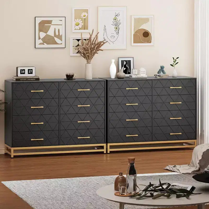 Modern Dresser for Bedroom with 8 Drawer, TV Stand Dressers Chest of Drawers for Living Room Hallway Entryway