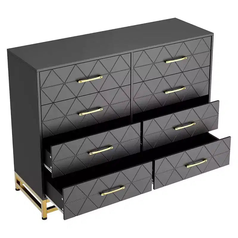 Modern Dresser for Bedroom with 8 Drawer, TV Stand Dressers Chest of Drawers for Living Room Hallway Entryway