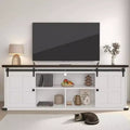 70 TV Stand for 75 Inch TVs, Entertainment Center and Media Furniture with Sliding Barn Doors & Storage Cabinets, Modern TV Console Table