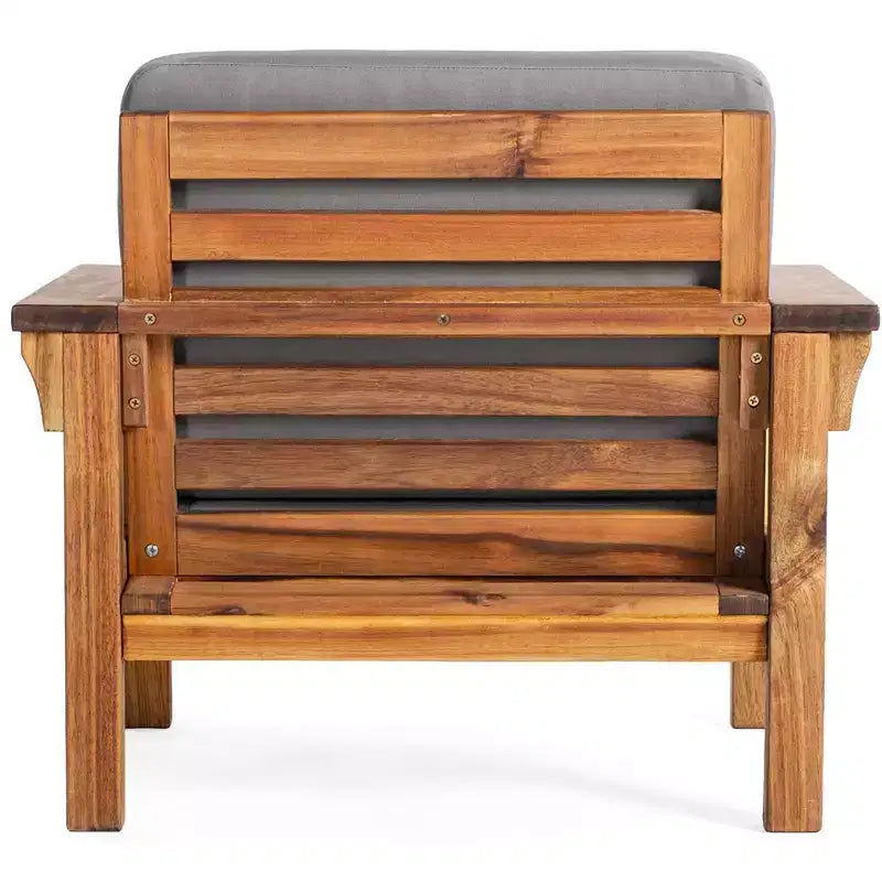 Martha Stewart Kids Outdoor Chair: Acacia Wood Chair for Kids w/ Cushions, 10in Seat Height, for Backyard, Patio, Porch, Outdoor Learning & Play Areas
