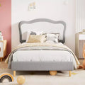 Bed Frames for Kids with Soft headboard, Velvet Low Bed Frame for Girls, Boys, No Box Spring Needed, Wooden Slats, Noise Free, Sturdy, Easy Assembly