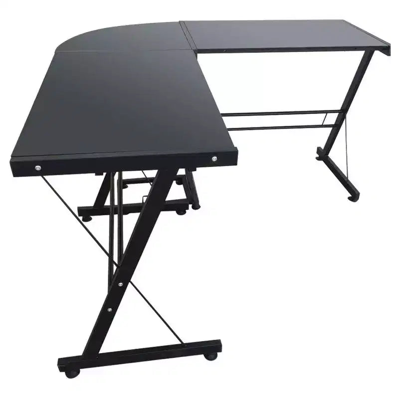 L-Shaped Durable Stalinite Splicing Computer Desk 402C Black