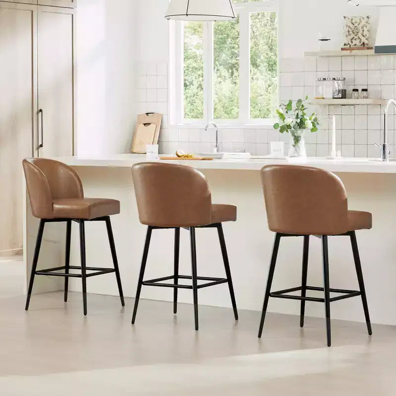 Spruce&Spring 30 Swivel Bar Height Bar Stool with Metal Legs