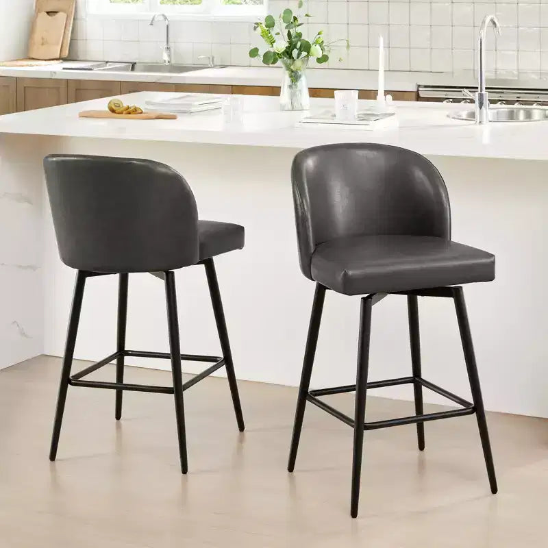Spruce&Spring 30 Swivel Bar Height Bar Stool with Metal Legs