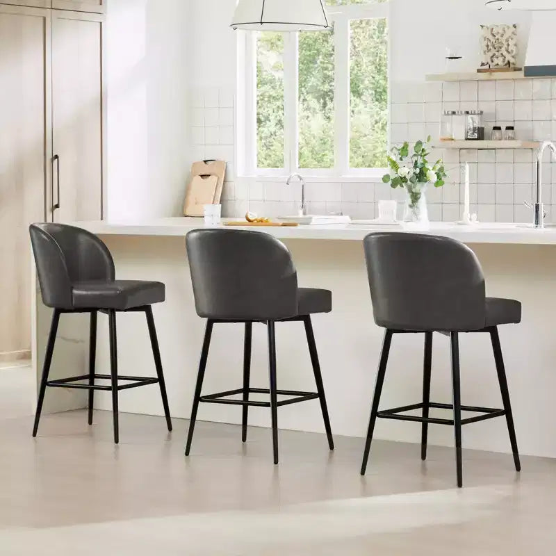 Spruce&Spring 30 Swivel Bar Height Bar Stool with Metal Legs