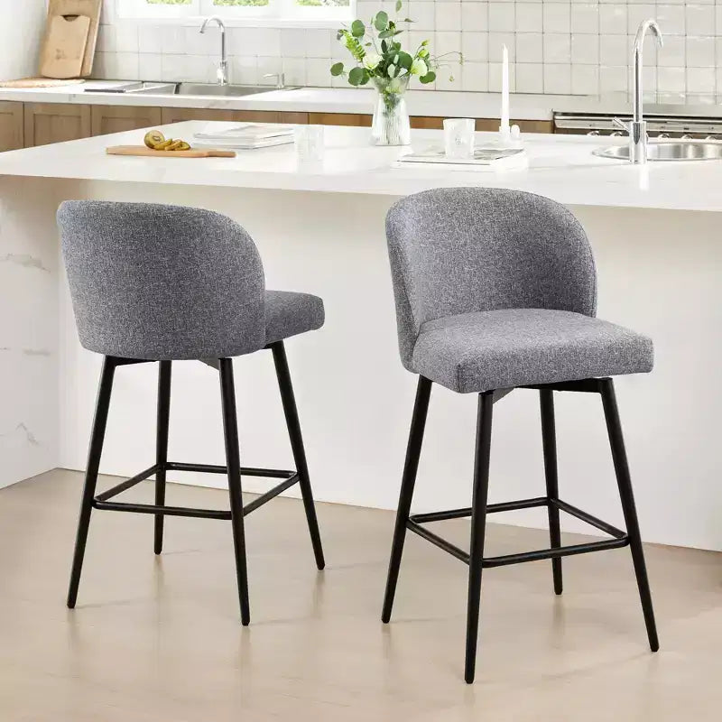 Spruce&Spring 30 Swivel Bar Height Bar Stool with Metal Legs