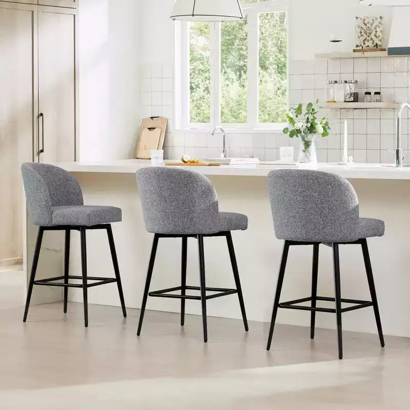 Spruce&Spring 30 Swivel Bar Height Bar Stool with Metal Legs