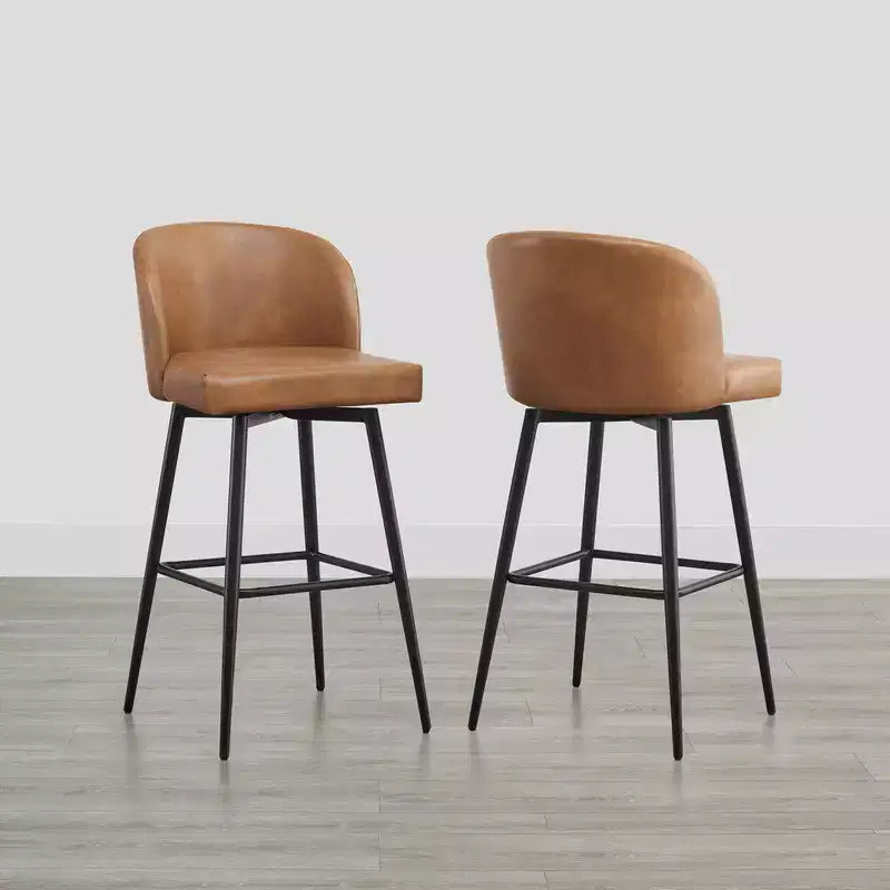 Spruce&Spring 30 Swivel Bar Height Bar Stool with Metal Legs