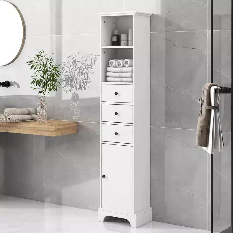 68.3 Tall Bathroom Cabinet, Freestanding Storage Cabinet, 3 Drawers and Adjustable Shelves, for Bathroom, Living Room