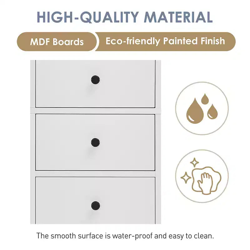 68.3 Tall Bathroom Cabinet, Freestanding Storage Cabinet, 3 Drawers and Adjustable Shelves, for Bathroom, Living Room