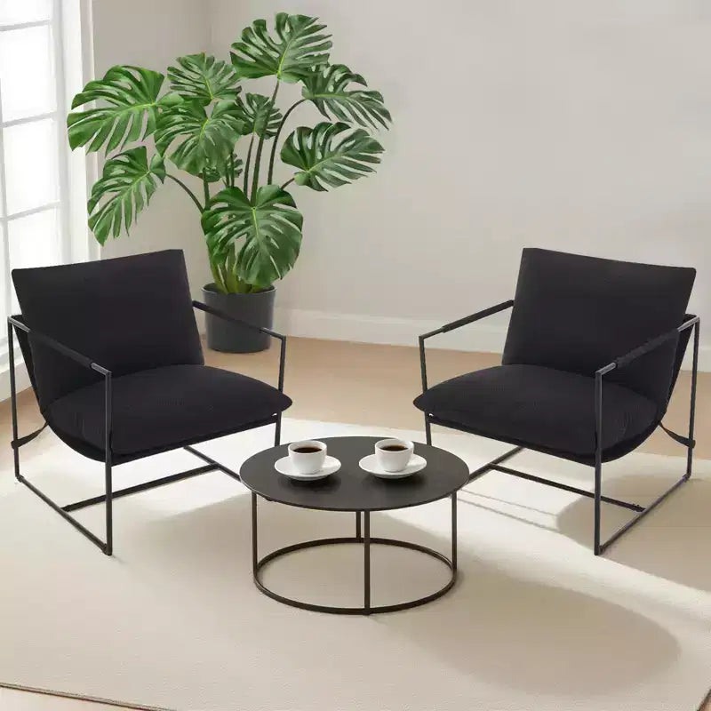 Accent Chair for Living Room,Modern Metal Framed Armchair, Upholstered Chairs with Shredded Foam Cushioning