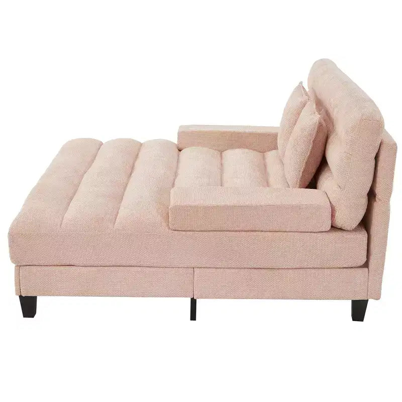 Okak Modern Comfy Chaise Lounge Sleeper Sofa Bed with Adjustable Backrest & LED Light,Upholstered Deep Seat Sofa Couch for Living Room
