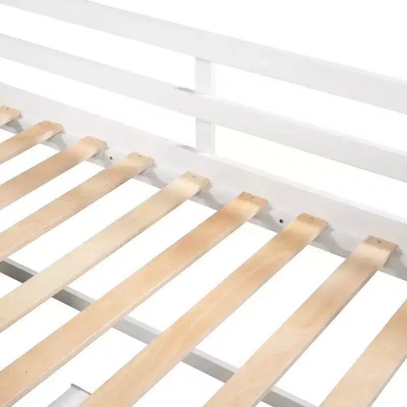 Twin Size Loft Bed with Storage Drawers, Wooden Low Loft Bed with Two Shelves for Kids