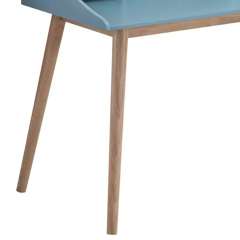GDFStudio Gwen Mid-Century Modern Wood Writing Desk with Hutch and Open Shelves