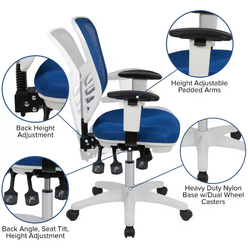 Flash Furniture Mid-Back Mesh Multifunction Executive Swivel Ergonomic Office Chair with Adjustable Arms