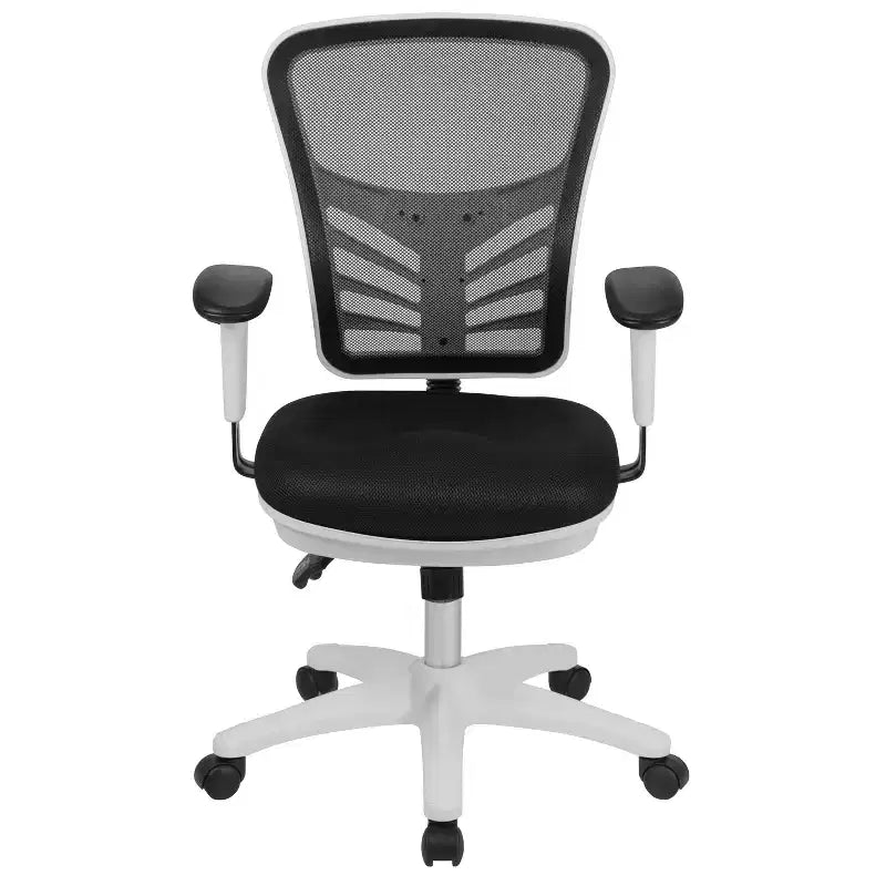 Flash Furniture Mid-Back Mesh Multifunction Executive Swivel Ergonomic Office Chair with Adjustable Arms