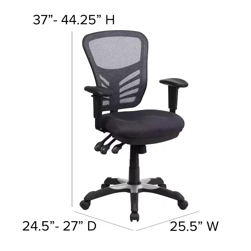 Flash Furniture Mid-Back Mesh Multifunction Executive Swivel Ergonomic Office Chair with Adjustable Arms