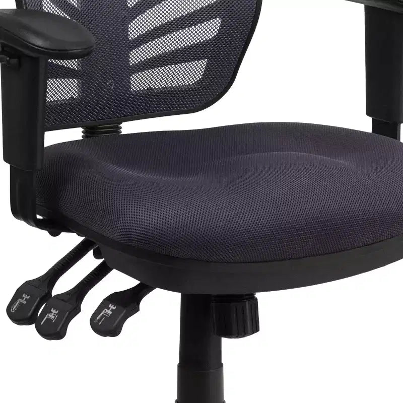 Flash Furniture Mid-Back Mesh Multifunction Executive Swivel Ergonomic Office Chair with Adjustable Arms