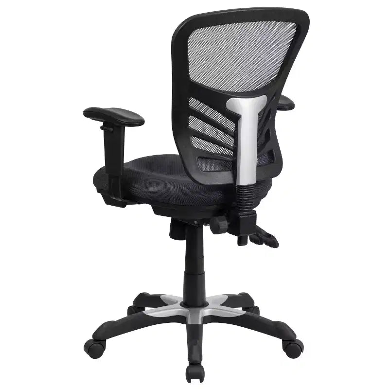 Flash Furniture Mid-Back Mesh Multifunction Executive Swivel Ergonomic Office Chair with Adjustable Arms