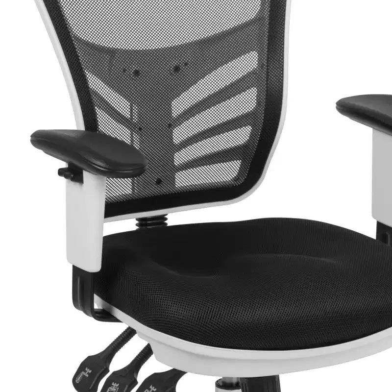 Flash Furniture Mid-Back Mesh Multifunction Executive Swivel Ergonomic Office Chair with Adjustable Arms